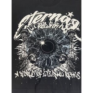 Hype Dept Graphic T-Shirt Black Statue of Liberty Eye Street Cosmic Unisex Lge